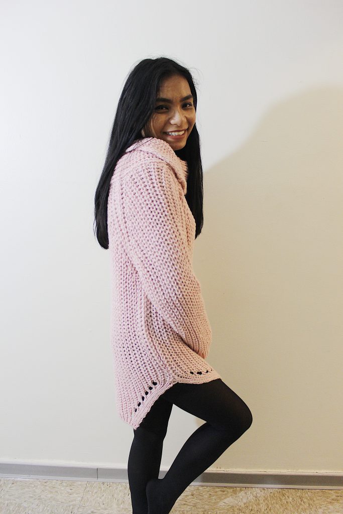Pink Knit Sweater Dress - LINDA TENCHI TRAN