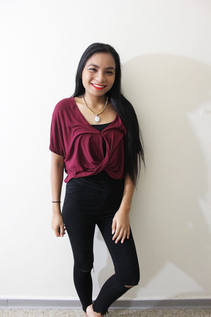 Maroon Crop Top for the Office