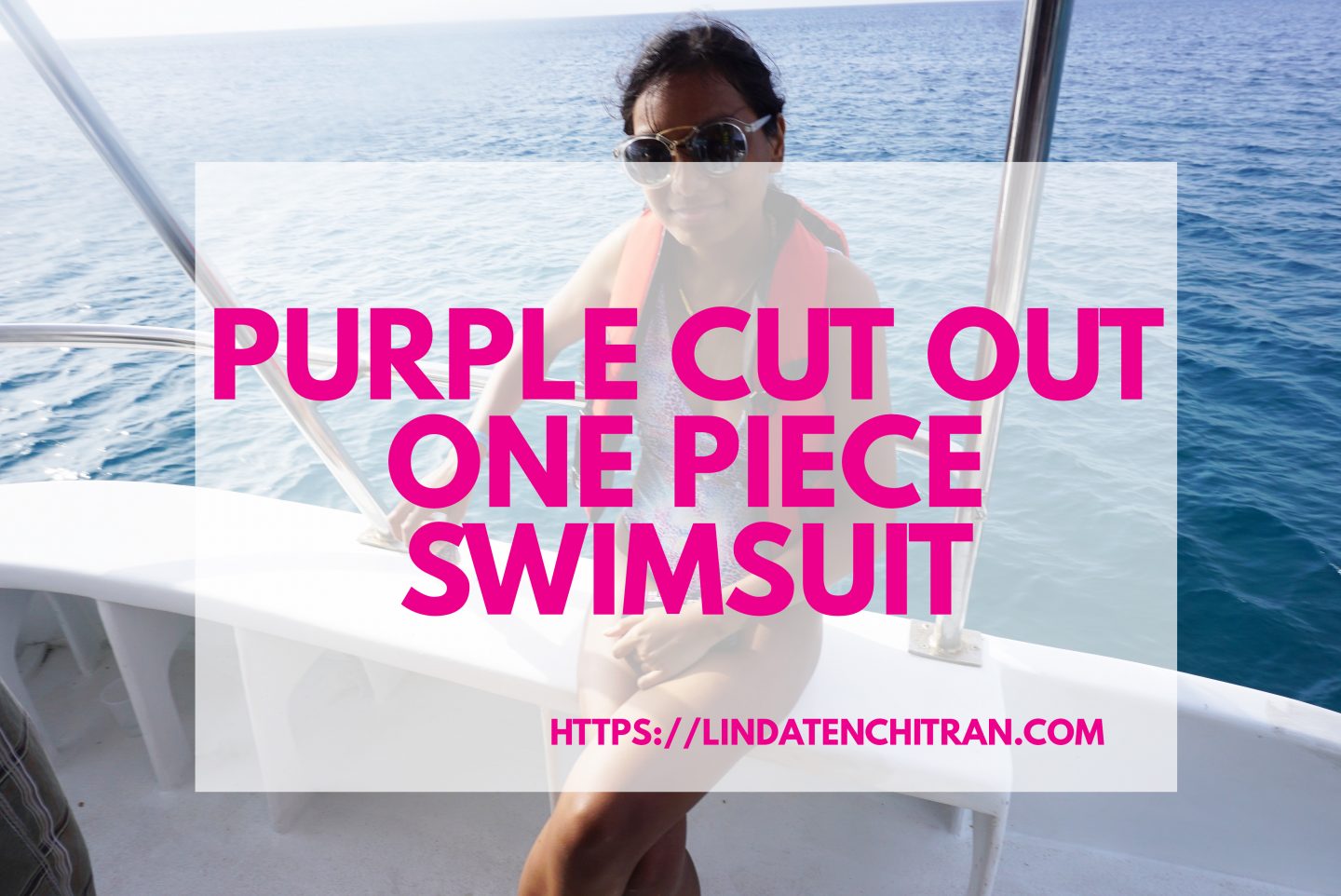 Purple Cut Out One Piece Swimsuit Linda Tenchi Tran